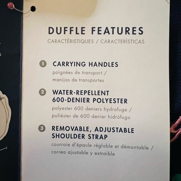 POTTERY BARN KIDS MACKENZIE LARGE DUFFLE BAG WITH HEART PATTERN NWT - Picture 10 of 11